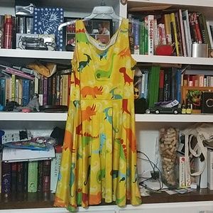 Adorable Bright Dinosaur Dress XL CowCow